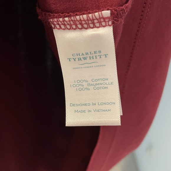 Charles Tyrwhitt Men’s Smart Jersey Polo, Large, in Wine (Maroon) - Picture 3 of 4